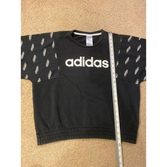 Adidas Originals Spell Out Crew Neck Black Sweatshirt Size Small - Picture 3 of 5